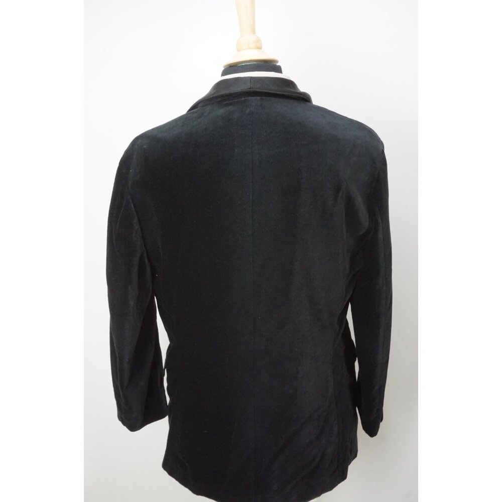 Polo by Ralph Lauren Frog Toggle Shawl Black Cotton Velour Formal Jacket Sz L - Picture 4 of 7